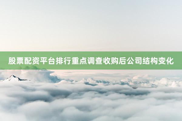 股票配资平台排行重点调查收购后公司结构变化